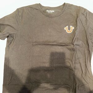 True Religion Black T-Shirt with Red Logo